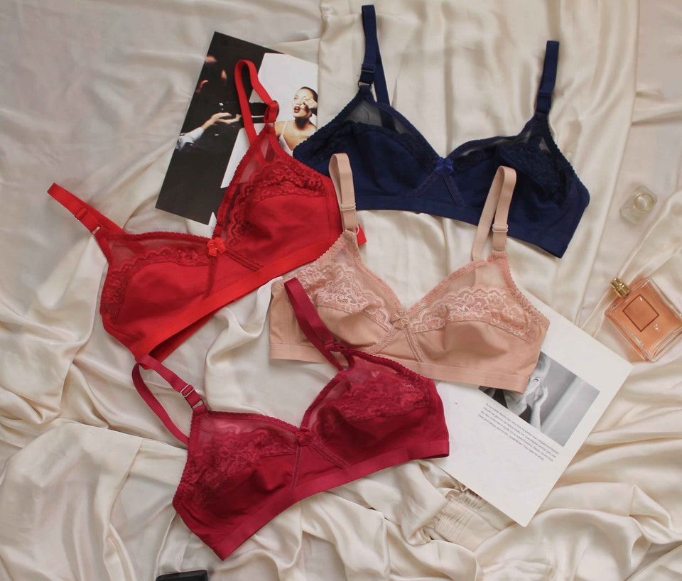 Half Net Soft Cotton Bra 2 Pack