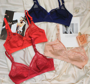 Half Net Soft Cotton Bra 2 Pack