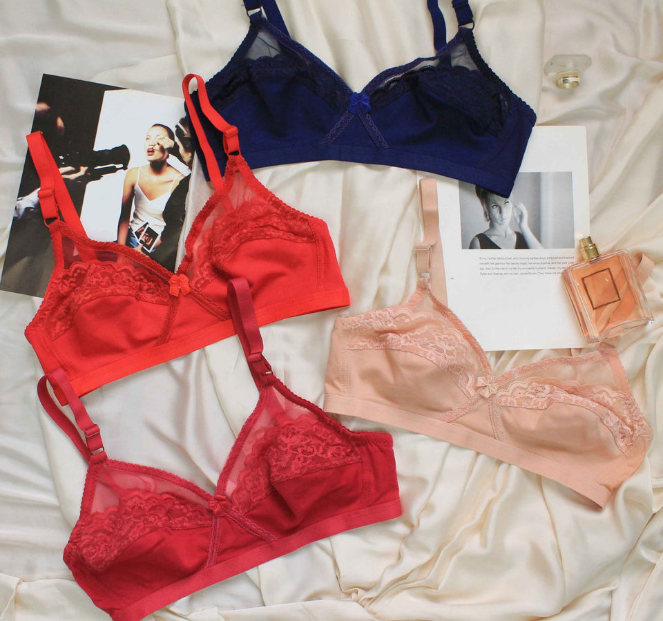 Half Net Soft Cotton Bra 2 Pack